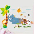 Lovely animals play in Jungle Zoo Wall Stickers